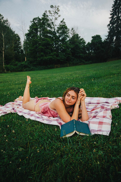 Sonnet Camisole in Organic Dyed Rose Silk Charmeuse