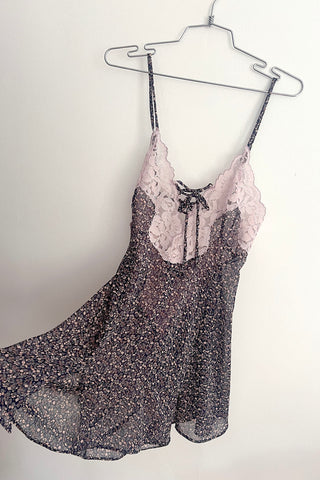 Belladonna Slip Dress in Deadstock Chiffon and Vintage Lace (multiple colors)