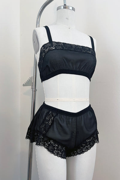Finisterre Tap Short in Black Silk Chiffon