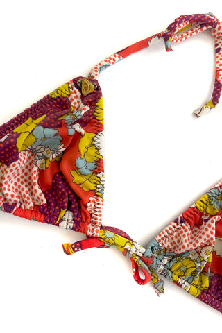 LOW STOCK In Heroes We Trust x Clare Bare Eventide String Bikini Top in Red Floral