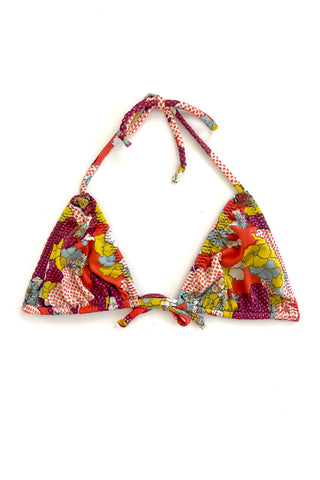 LOW STOCK In Heroes We Trust x Clare Bare Eventide String Bikini Top in Red Floral