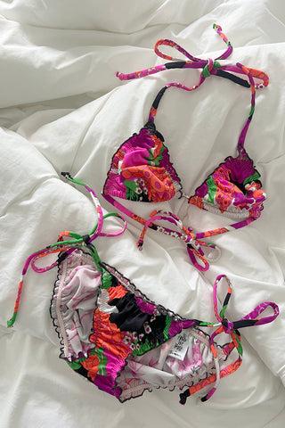 In Heroes We Trust x Clare Bare Oleander Bikini Bottom 1970's Vintage Floral Print