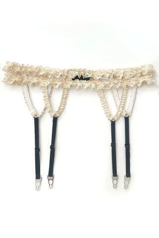 LAST ONE Adorella Cage Garter Belt in Vintage Crochet Lace