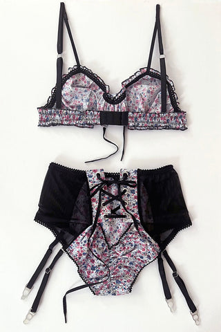 Cardamine Lace Up Bralette + Garter Short Mystery Set