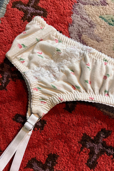 Demeter Garter Belt in Limited Edition White Floral Cotton