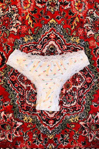 Demeter Cheeky Thong in Limited Edition Vintage White Floral Cotton