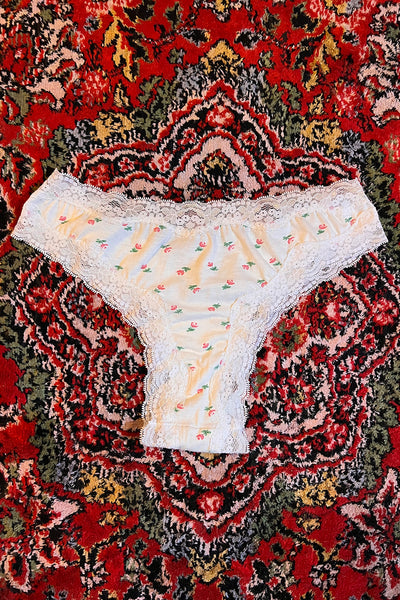Demeter Cheeky Thong in Limited Edition Vintage White Floral Cotton