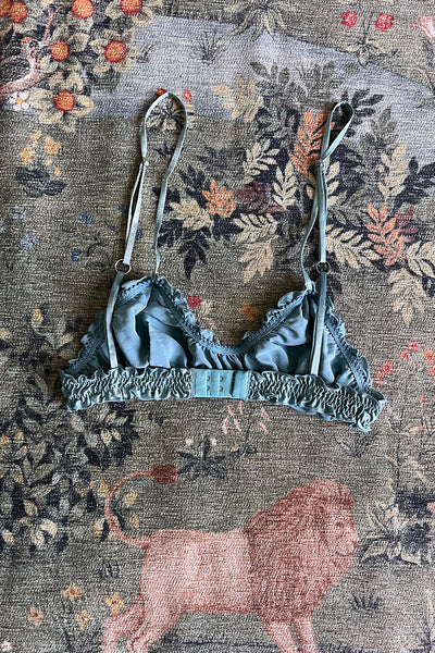 Oleander Bralette in Organic Dyed Seafoam Teal Silk Charmeuse
