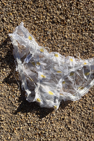 LAST ONE! Anaphora Panty in Sheer Upcycled Vintage Daisy Tulle Mesh