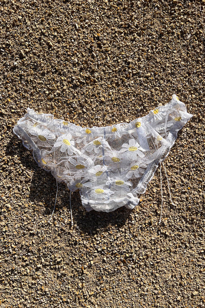 LAST ONE! Anaphora Panty in Sheer Upcycled Vintage Daisy Tulle Mesh