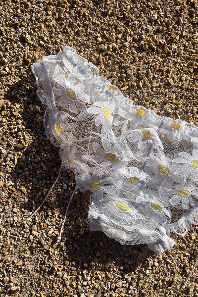 LAST ONE! Anaphora Panty in Sheer Upcycled Vintage Daisy Tulle Mesh
