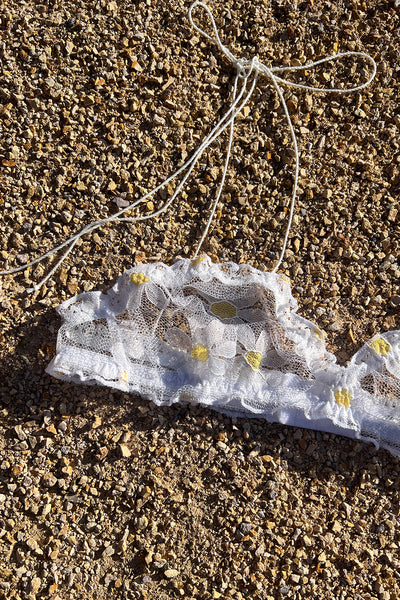 LAST ONE Anaphora Bralette in Sheer Upcycled Vintage Daisy Tulle Mesh
