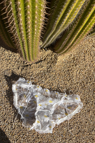 LAST ONE! Anaphora Panty in Sheer Upcycled Vintage Daisy Tulle Mesh