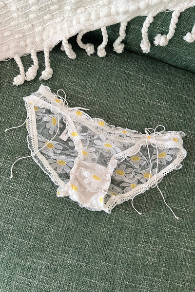 LAST ONE! Anaphora Panty in Sheer Upcycled Vintage Daisy Tulle Mesh