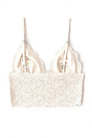 Echo Longline Lace Bralette in Deadstock Ivory Lace