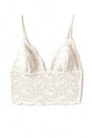 Echo Longline Lace Bralette in Deadstock Ivory Lace