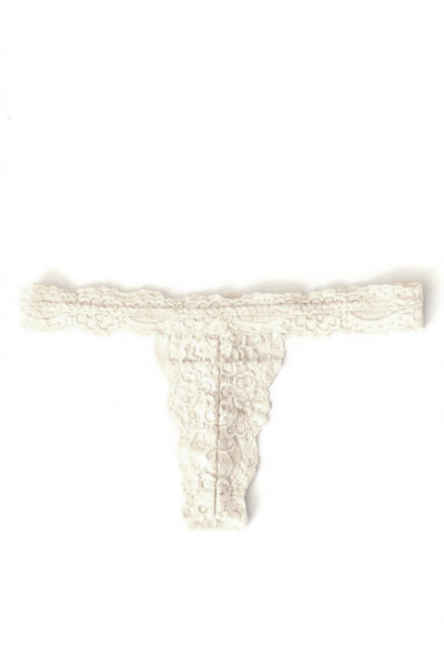 Echo High Low Rise Lace Thong in Deadstock Ivory Lace
