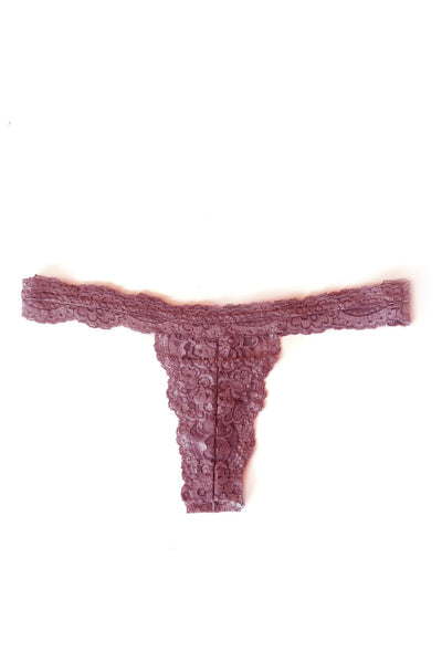 Echo High Low Rise Lace Thong in Pink Organic Dyed Deadstock Lace