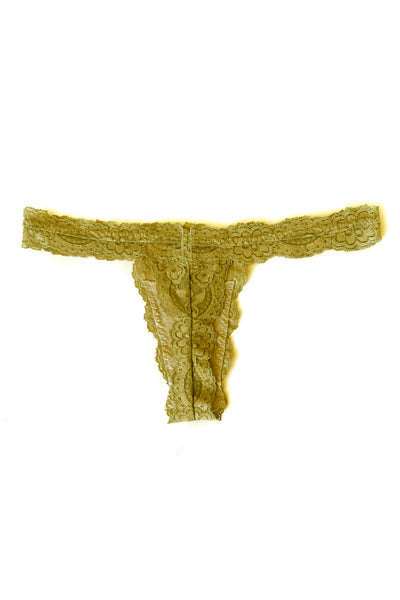 Echo High Low Rise Lace Thong in Marigold Yellow Organic Dyed Deadstock Lace