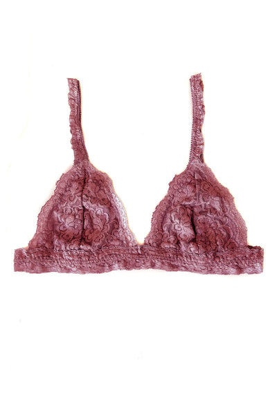 Echo Triangle Lace Bralette in Deadstock Organic Dyed Rose Pink Lace