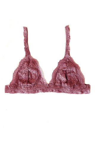 Echo Triangle Lace Bralette in Deadstock Organic Dyed Pink Lace