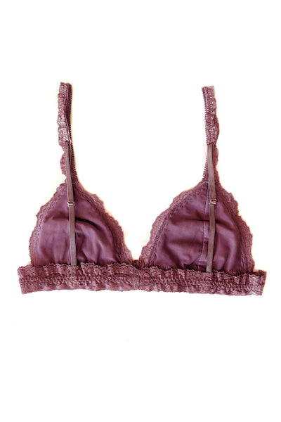 Echo Triangle Lace Bralette in Deadstock Organic Dyed Rose Pink Lace