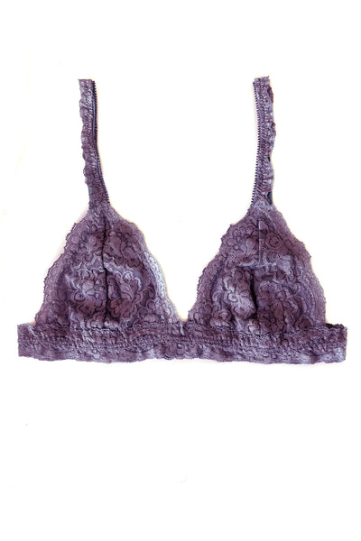 Echo Triangle Lace Bralette in Deadstock Organic Dyed Lilac Purple Lace