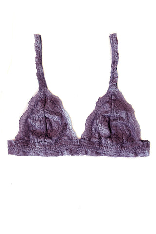 Echo Triangle Lace Bralette in Deadstock Organic Dyed Purple Lace