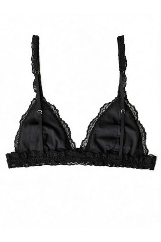 Echo Triangle Lace Bralette in Deadstock Black Lace