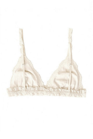 Echo Triangle Lace Bralette in Deadstock Ivory Lace