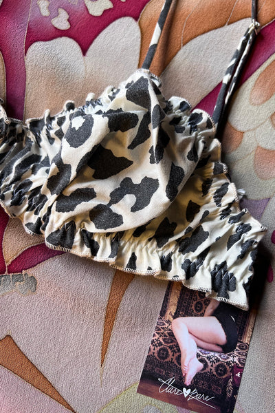 Oleander Bralette in Vintage Leopard Print Cotton