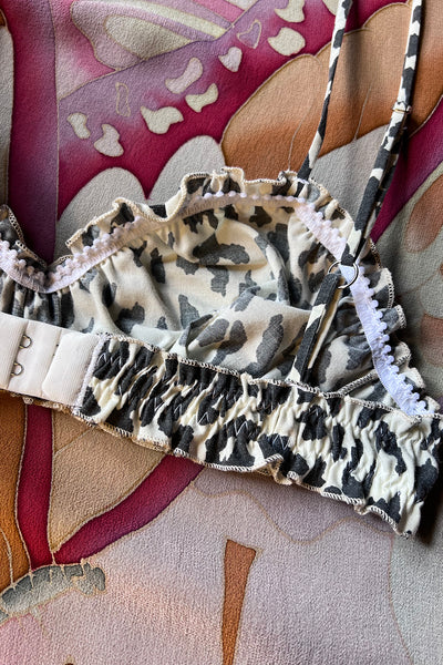Oleander Bralette in Vintage Leopard Print Cotton