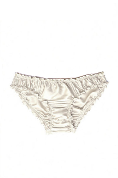 Oleander Bloomer Panty in Organic Dyed Ivory Silk Charmeuse