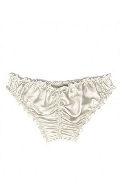Oleander Bloomer Panty in Organic Dyed Ivory Silk Charmeuse