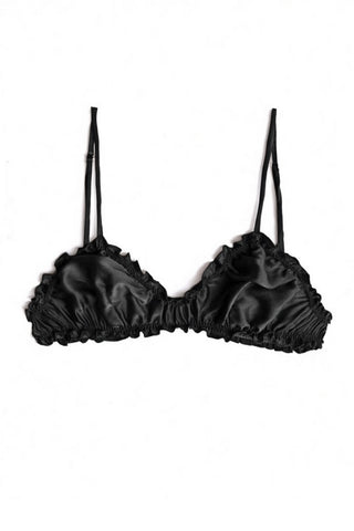 Oleander Bralette in Black Silk Charmeuse