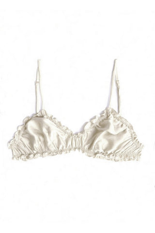 Oleander Bralette in Ivory Silk Charmeuse
