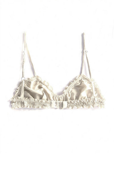Oleander Bralette in Organic Dyed Ivory Silk Charmeuse