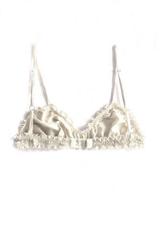 Oleander Bralette in Ivory Silk Charmeuse