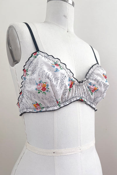 LOW STOCK Oleander Bralette in Upcycled Vintage Pollen Print