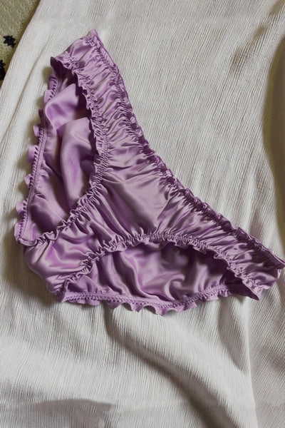 Oleander Bloomer Panty in Organic Dyed Lilac Purple Silk Charmeuse