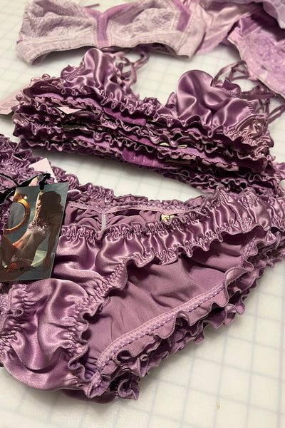 Oleander Bloomer Panty in Organic Dyed Lilac Purple Silk Charmeuse