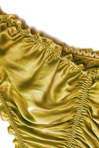 Oleander Bloomer Panty in Organic Dyed Marigold Yellow Silk Charmeuse