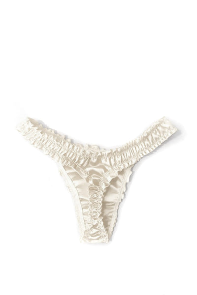 Oleander Thong in Organic Dyed Ivory Silk Charmeuse