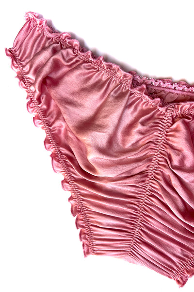 Oleander Bloomers in Organic Dyed Rose Pink Silk Charmeuse