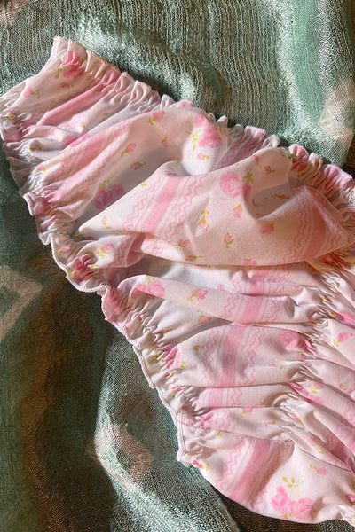 Ready to Ship Oleander Bloomer in Vintage Pink Stripe Cotton Sizes S, L