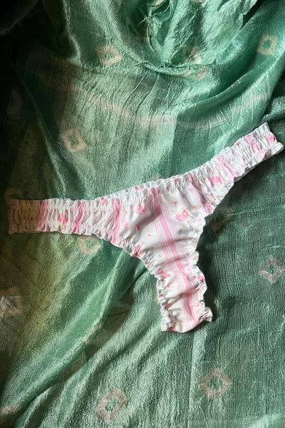 Ready to Ship Oleander Thong in Vintage Pink Stripe Cotton Sizes S, M