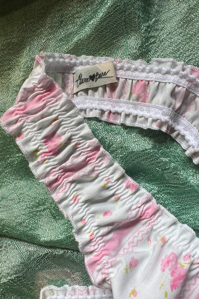 Ready to Ship Oleander Thong in Vintage Pink Stripe Cotton Sizes S, M