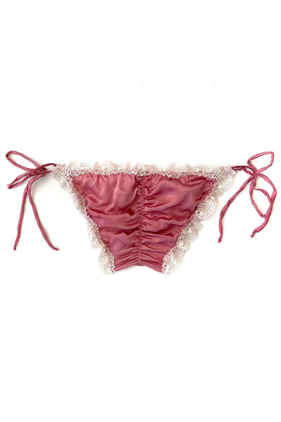 Sonnet Tie Panty in Organic Dyed Rose Silk Charmeuse