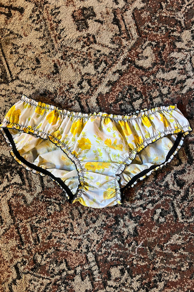 Ready to Ship Oleander Bloomer in Yellow Floral Cotton Size XL