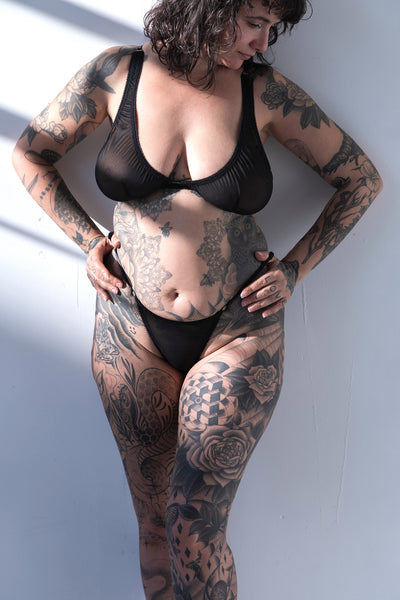 RETIRING 11/13 Demeanor Panty in Sheer Recycled Mesh